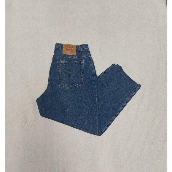 Vintage Levis 550 High Waist Relaxed Fit Tapered Leg Mom Jeans Size 16 Reg 34x26 - Picture 1 of 12